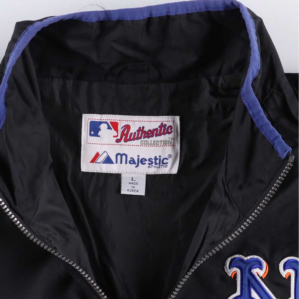 Majestic製 MLB公式 ニューヨークメッツプルオーバーハーフジップL