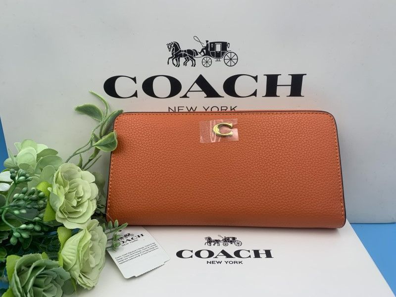 コーチ 長財布 COACH 財布 オレンジ レザー プレゼント 贈り物  ラウンドファスナー誕生日 ロング ジップ レディース 誕生日 記念日 新品 未使用 ファッション CC489 A093Z-25