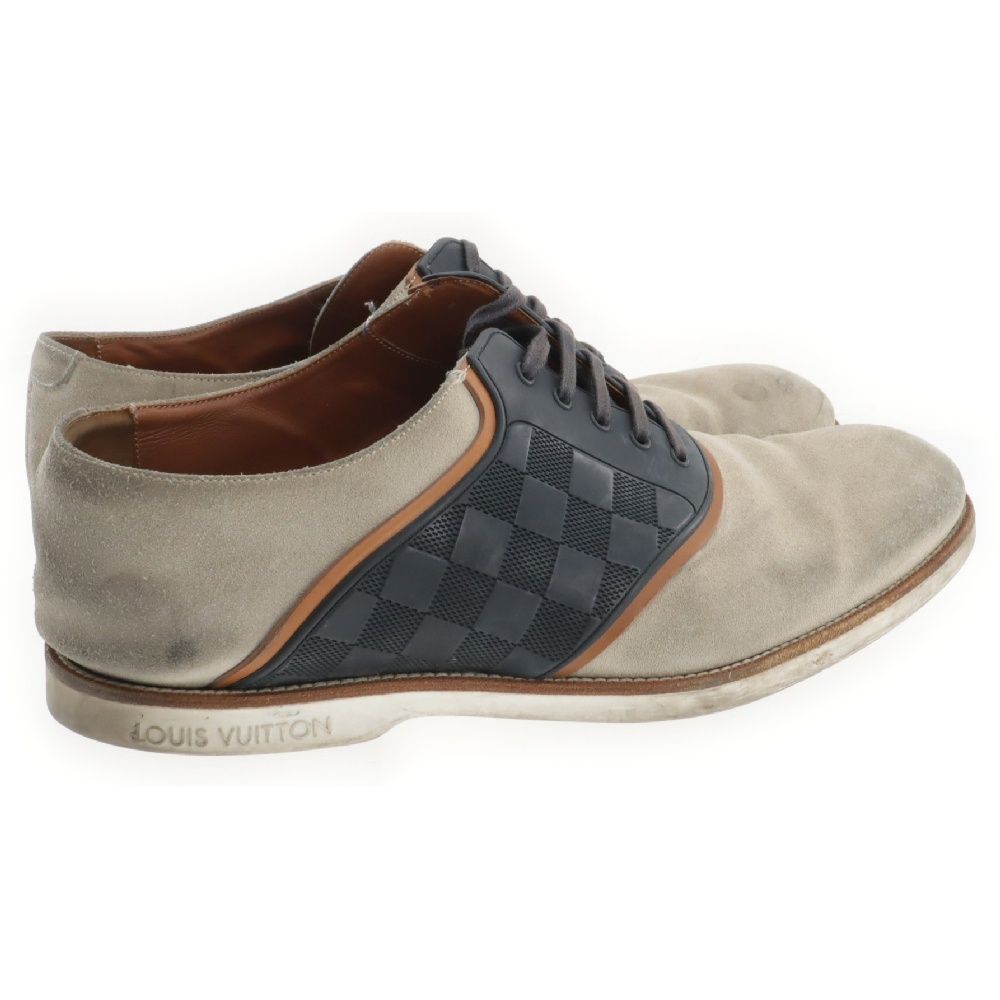 LOUIS VUITTON / ラバーダミエローカットスニーカー/UK7.5/NVY/スウェード/BM1114 LOUIS VUITTON (ルイヴィトン) スエード切り替え ラバーダミエ