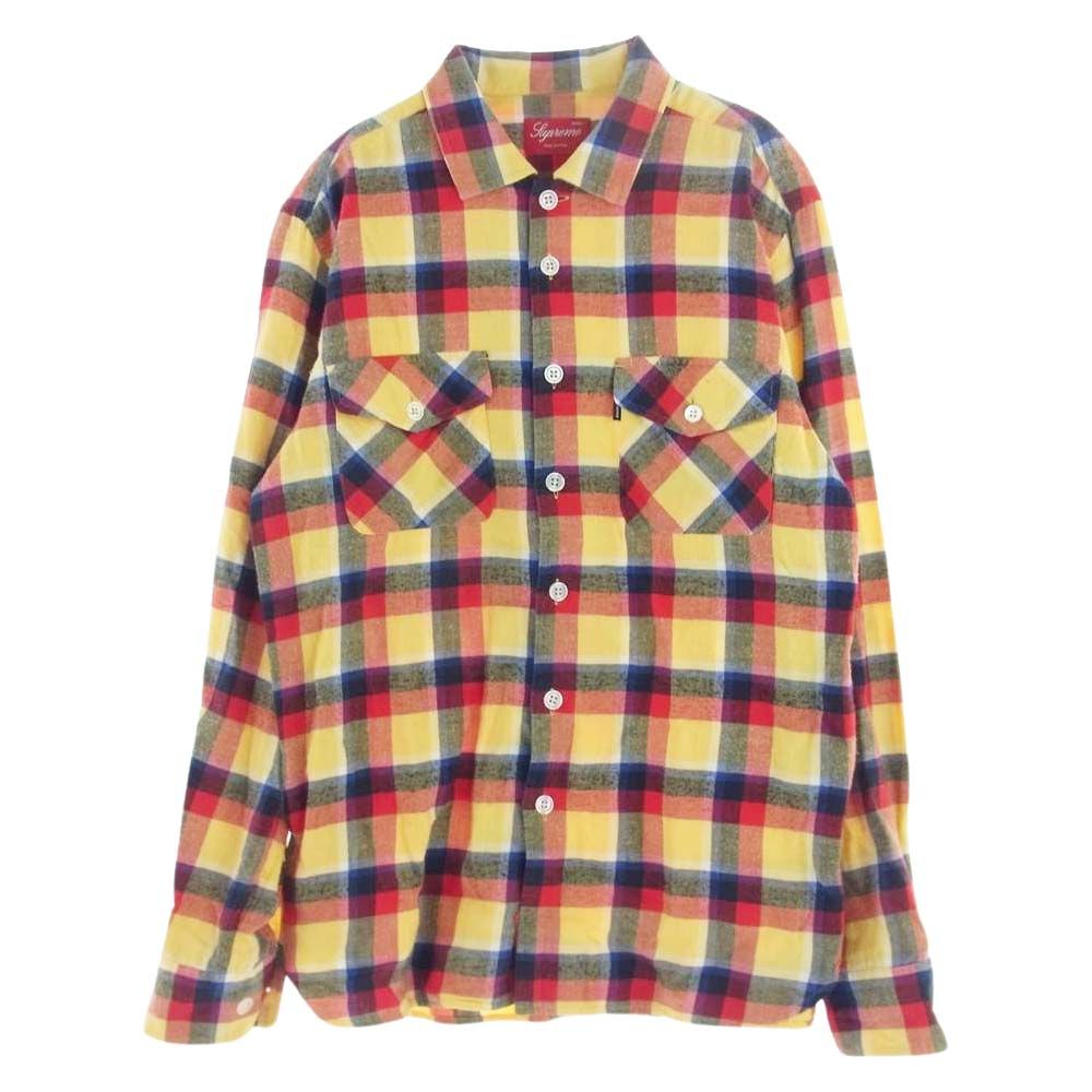 Supreme シュプリーム 長袖シャツ コットン ネルチェック ネルシャツ 長袖シャツ イエロー系 マルチカラー系 S【中古】