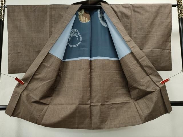 平和屋着物●男性　本場大島紬　アンサンブル　7マルキ　泥染め　正絹　逸品　CAAS6934yc 平和屋着物○男性 本場大島紬 アンサンブル 7マルキ 泥染め 正絹 逸品