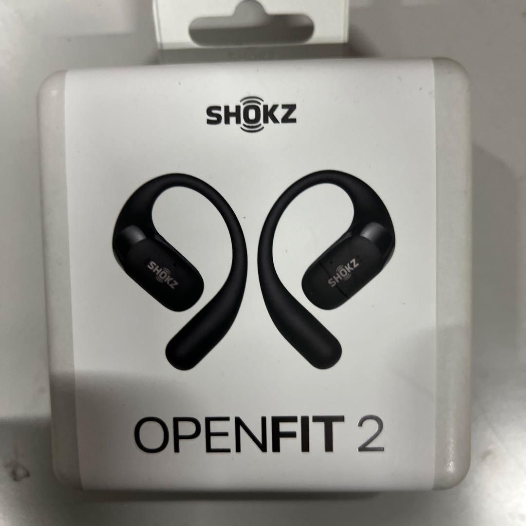 Shokz ショックス オープンイヤー イヤホン bluetooth ワイヤレスイヤホン OpenFit 2 合計48時間再生 Bluetooth5.4 耳を塞がない 空気伝導 自動ペアリング マイク付き 充電ケース付き 左右分離型 ブラック