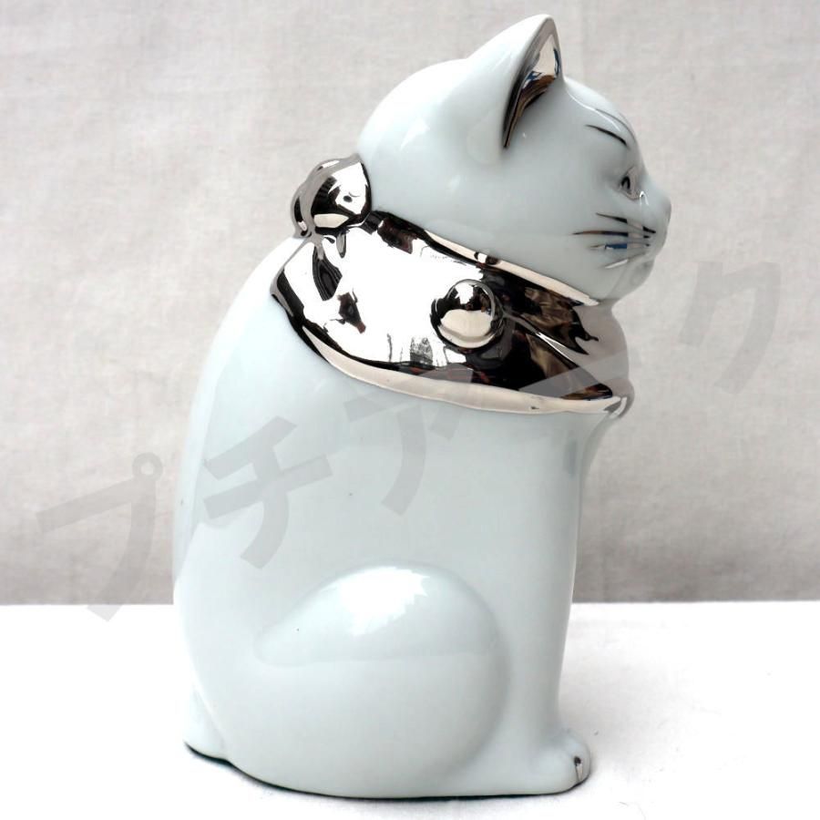 瀬戸焼 招き猫 江戸猫 白プラチナ 左 19cm 日本製 白 プラチナ 瀬戸焼 招き猫 江戸猫 白プラチナ 左 19cm 日本製 白 プラチナ