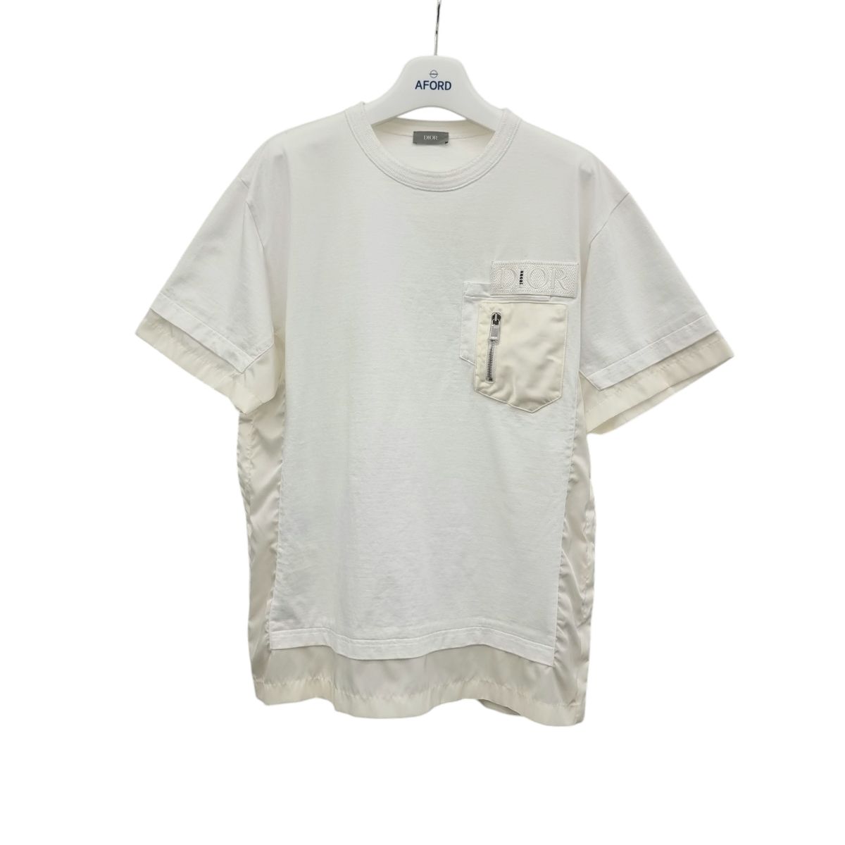 XXL DIOR(ディオール) x SACAI(サカイ) 刺繍ロゴ ポケット 半袖 Tシャツ DIA122302