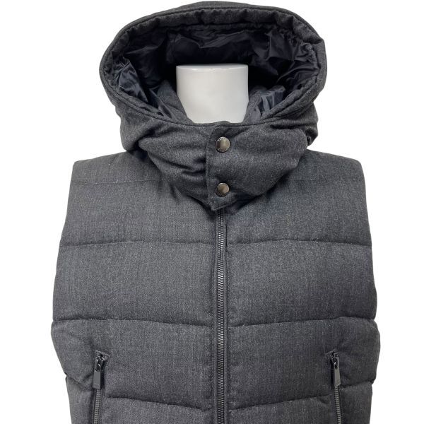 タトラス TATRAS ダウンベスト ジャケット アウター 袖なし フード グレー ダークグレー ダウン90％ ウール 02 M 9号 レディース S5W185