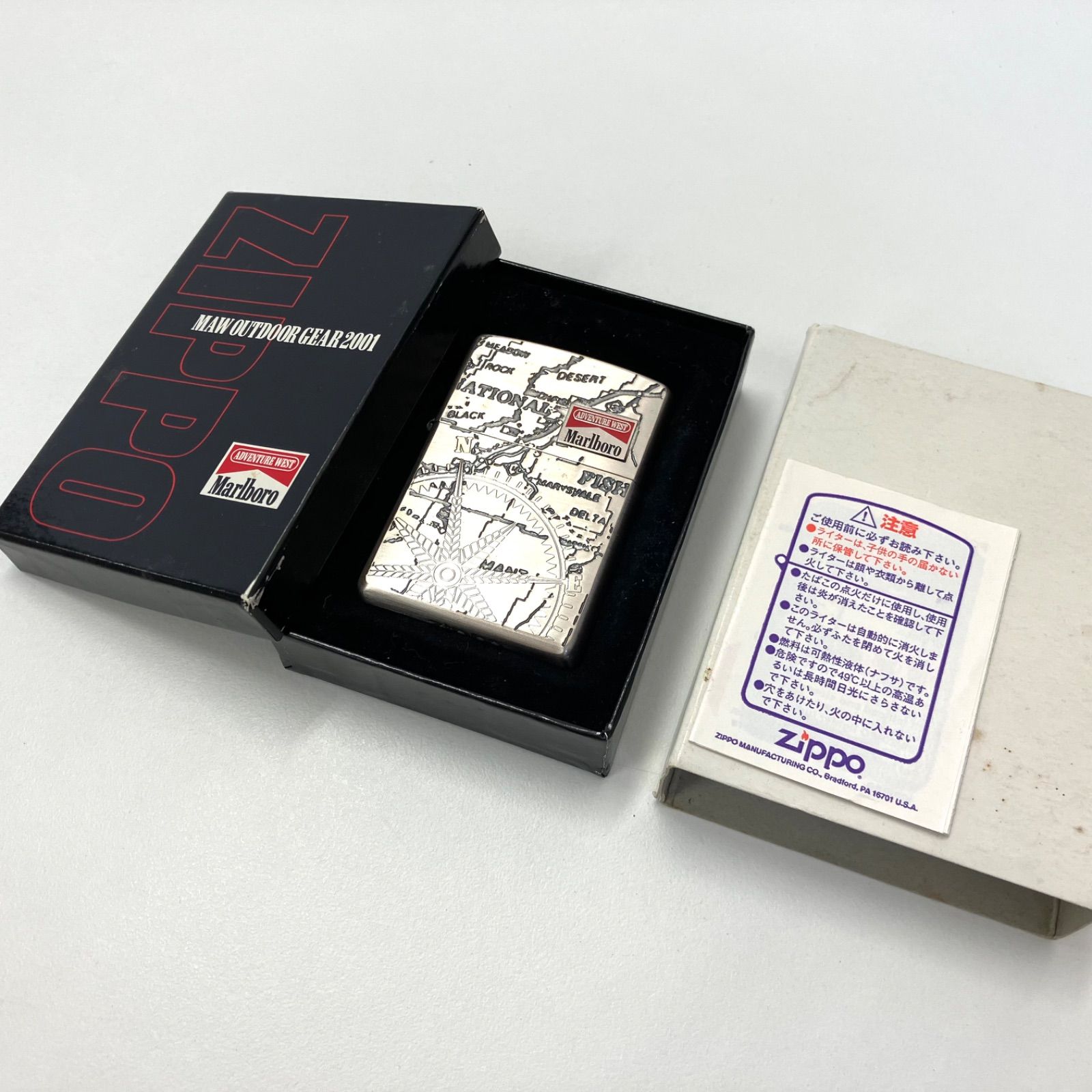 481053】 Zippo マルボロ マールボロ 地図 羅針盤 柄 新品 未使用