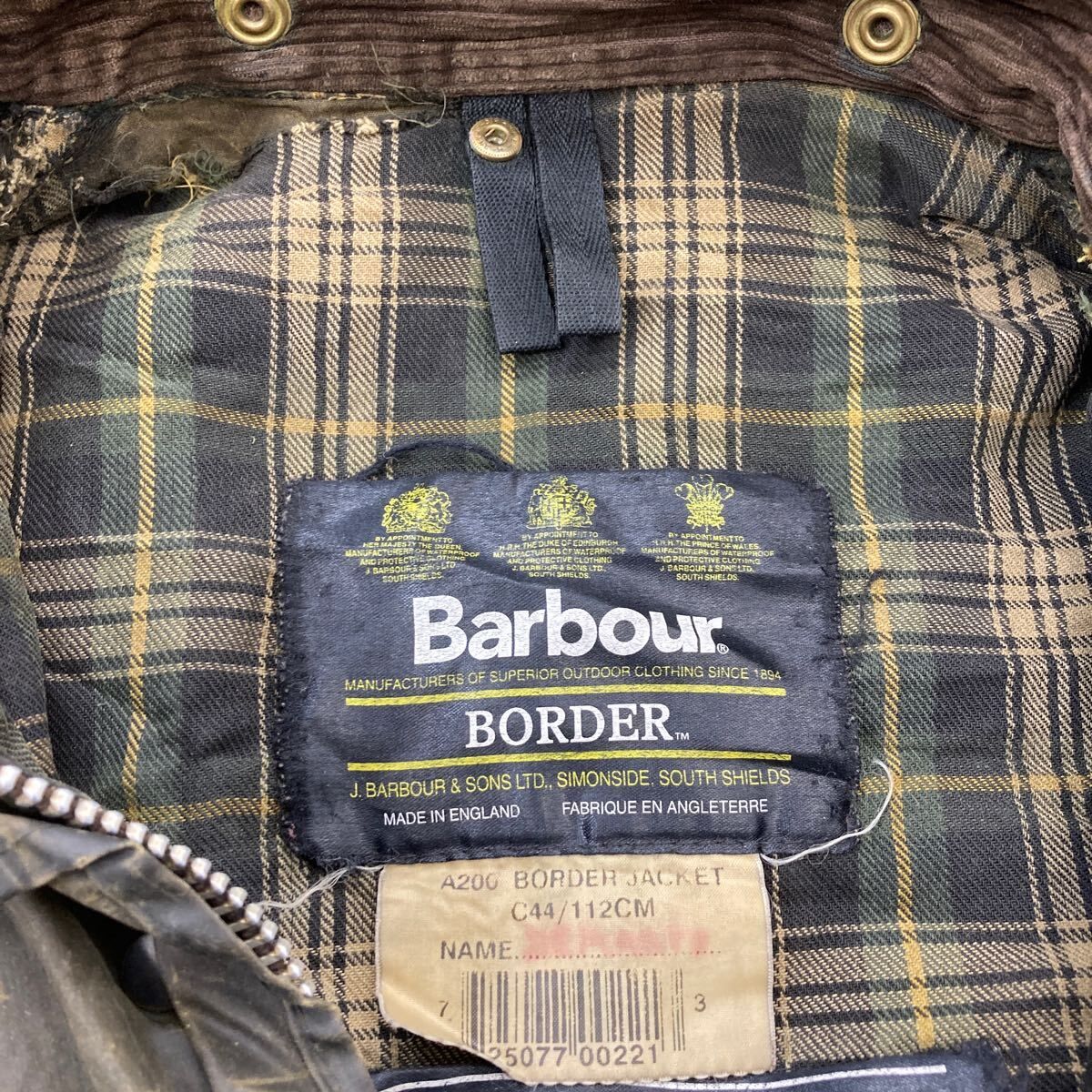 Barbour セール オイルドジャケット Mサイズ位 表記サイズC44 バブアー