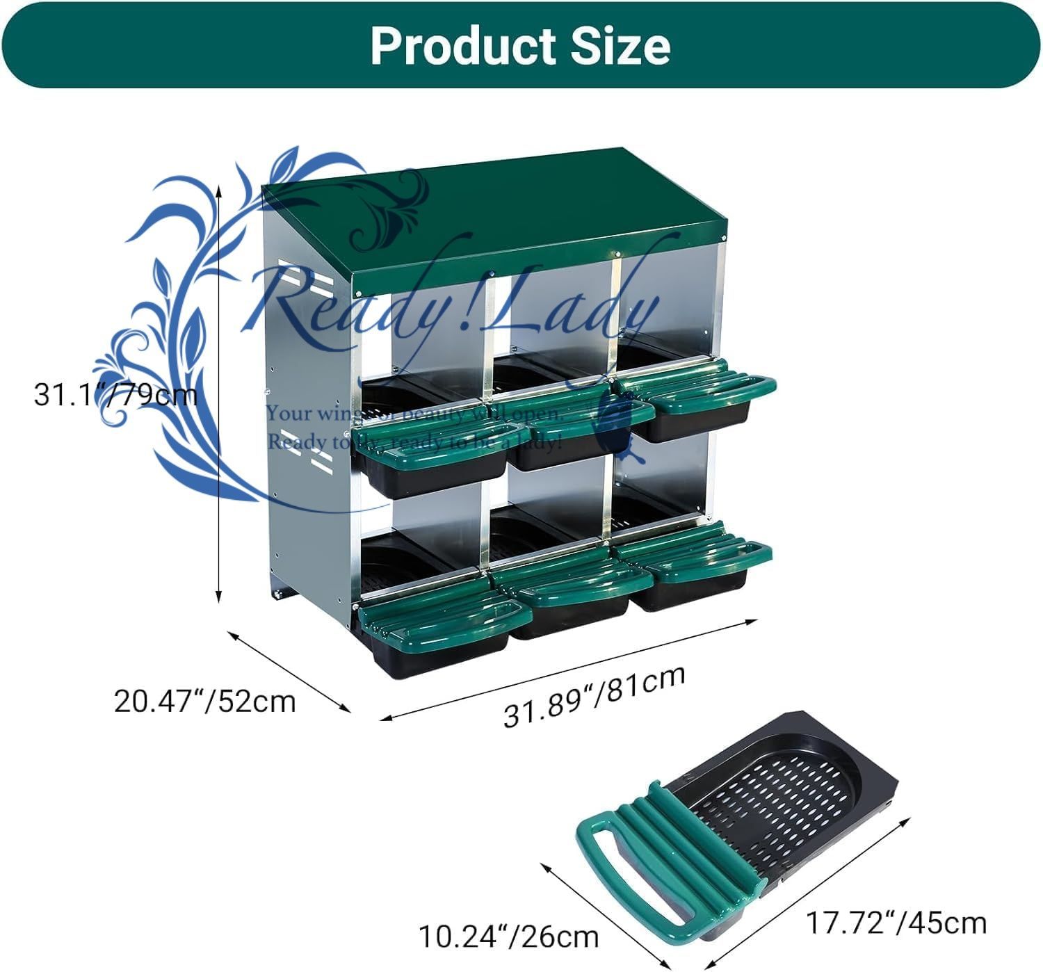 ロック な蓋付きの金属雌鶏の敷設箱