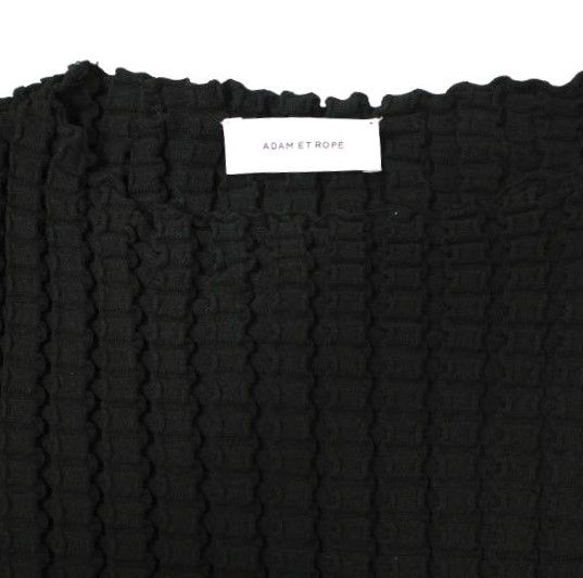 ADAM ET ROPE アダムエロペ 24SS サステナブル 凹凸ワッフルプルオーバー GAM04310 Free ブラック セーター ニット トップス【中古】【ADAM ET ROPE】 Adam et Rope' - ADAM ET ROPE アダムエロペ 24SS サステナブル 凹凸