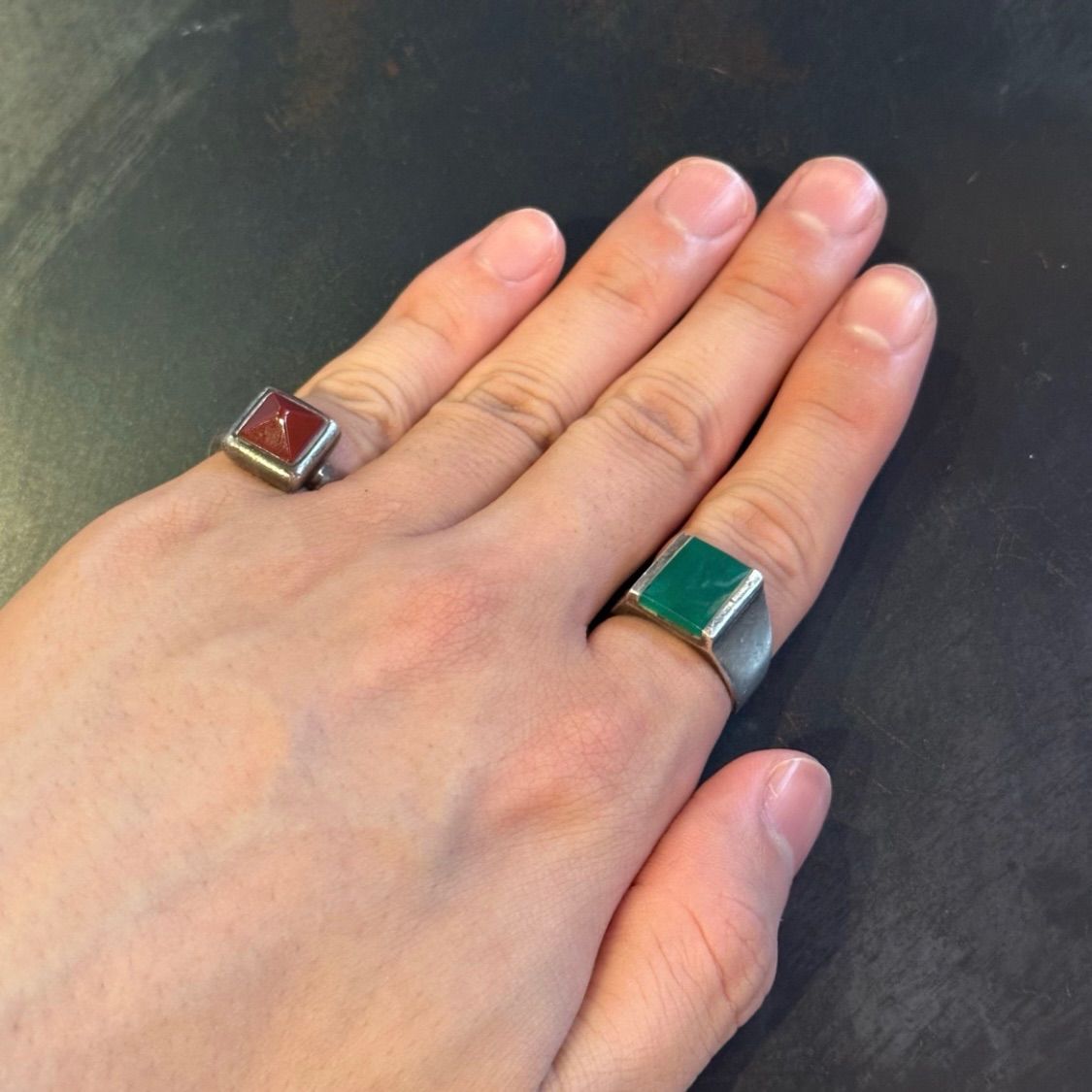 SILVER925 ORENGE STONE RING/シルバー/リング - メルカリ