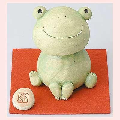 【新作登場，限定SALE】 手造り　菜の花窯　かえる　にっこり　169015　◎2個目～大幅値引き対象商品　※陶器,開運招福,縁起物,和,民芸品,工芸品,日本,雑貨,レトロモダン,かわいい,可愛い,置物,ファンシー,シンプル, 置物