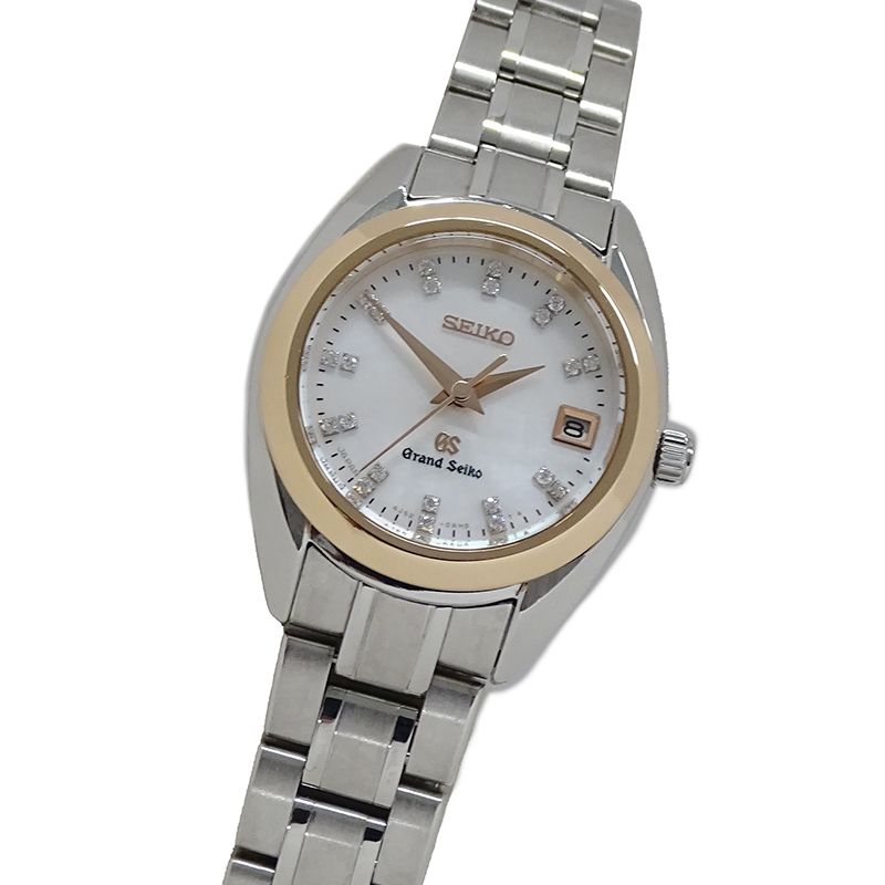グランドセイコー GRAND SEIKO GS 4J52-0AC0 STGF086 時計 レディース ブランド ダイヤモンド シェル クオーツ QZ ステンレス SS ピンクゴールド PG 磨き済み