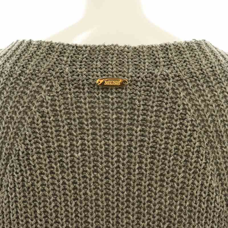 ミューズ ドゥーズィエム クラス MUSE de Deuxieme Classe 25SS Lily Linen アゼプルオーバー ニット セーター 長袖 グレー /HK ■OS レデ ミューズ ドゥーズィエム クラス MUSE de Deuxieme Classe 25SS