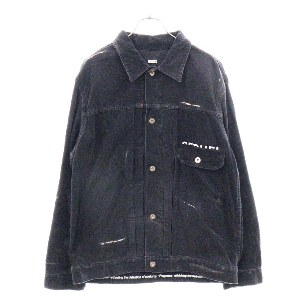 SEQUEL (シークエル) 22AW × FRAGMENT Damage Corduroy Jacket ダメージ コーデュロイ ジャケット  ブラック - メルカリ