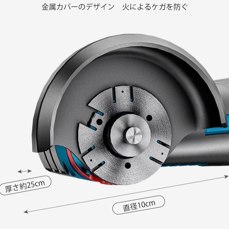 ディスクグラインダー 充電式 強力 ブラシレスモーター 19500rpm