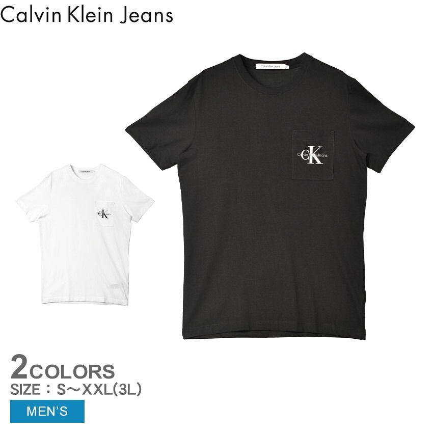 カルバンクラインジーンズ 半袖Tシャツ J30J320936 メンズ MONOLOGO PKT S／S TEE CALVIN KLEIN JEANS カラー:01.CKブラック 品番：2038-0084