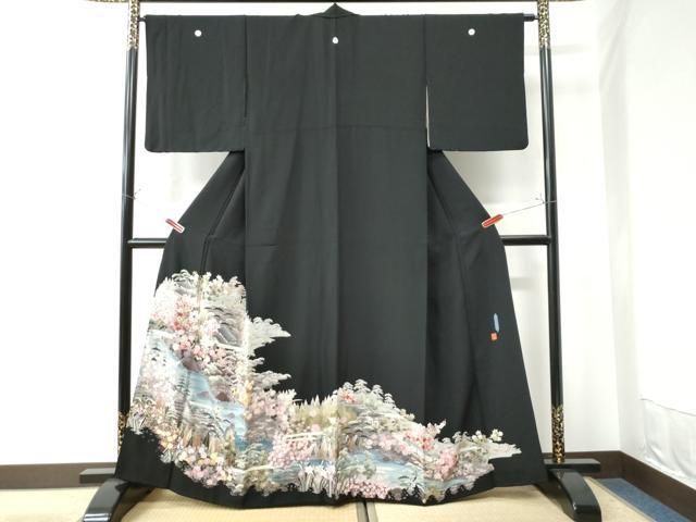 平和屋着物○本加賀友禅作家 土田双園 黒留袖 山閣 正絹 逸品