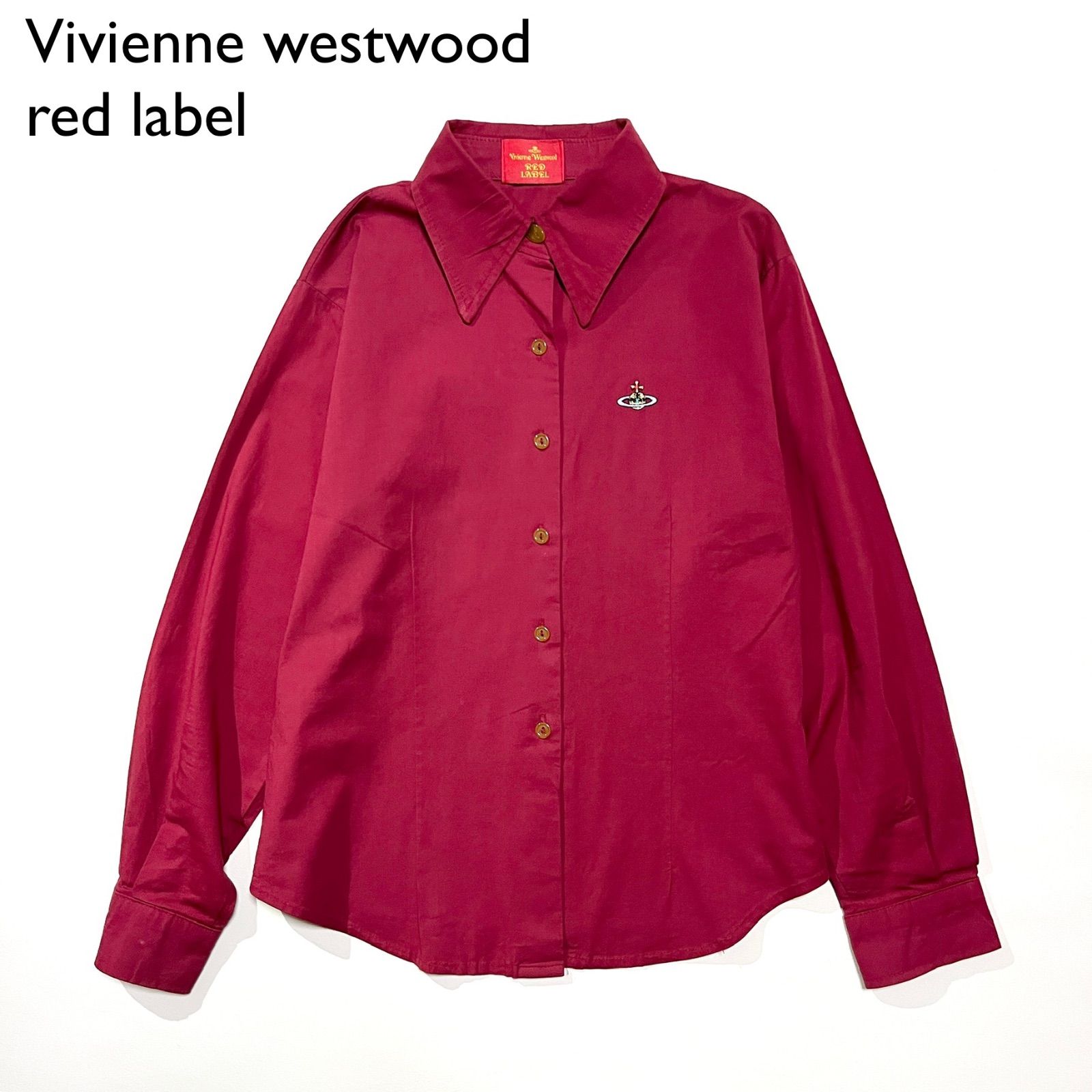 cD84 Vivienne westwood red label 赤シャツ オーブ刺繍 オーブボタン シャツ