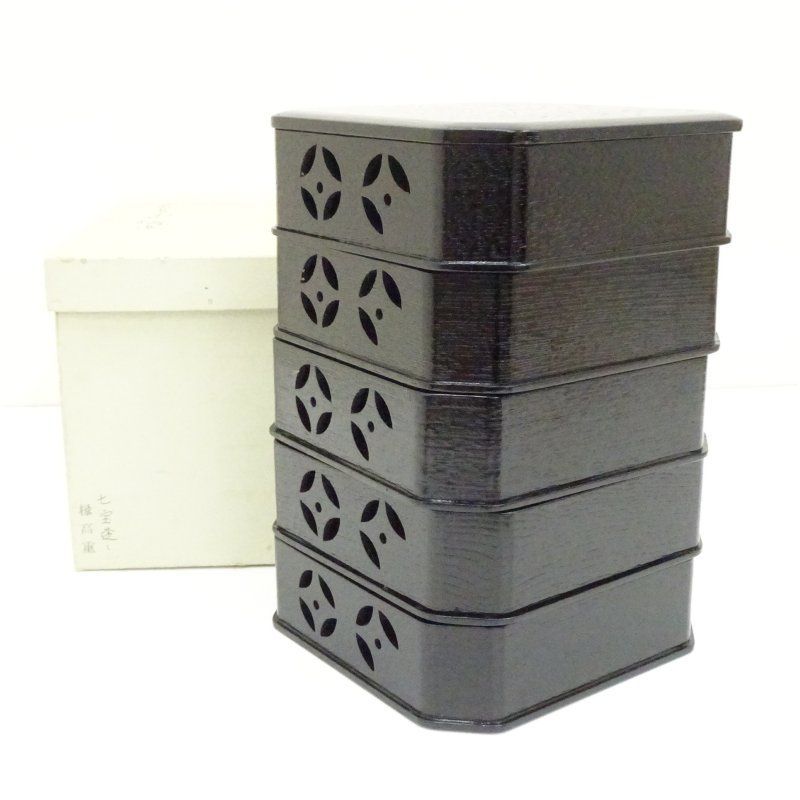 Amazon.co.jp: 宗芳作輪島塗唐松蒔絵食籠喰籠茶道具漆器漆芸目白
