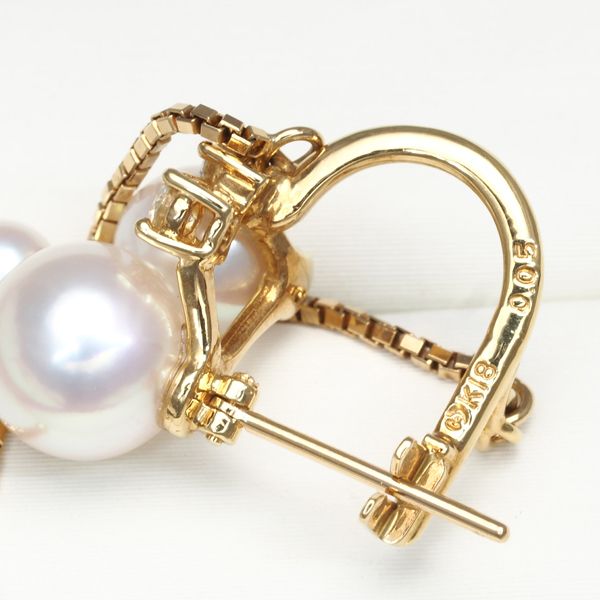 TASAKI タサキ ピアス パール 真珠 4.0-7.2mm ダイヤ ダイヤモンド  