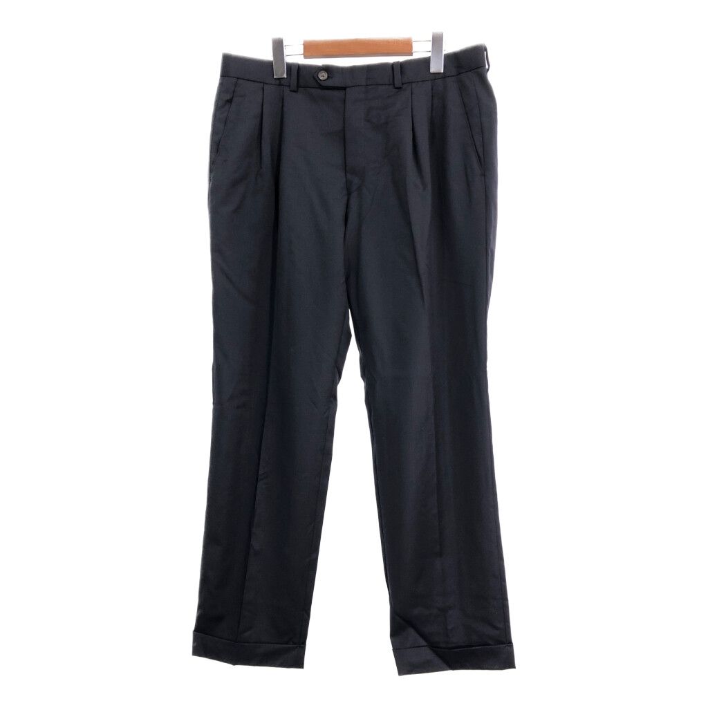 カナダ製 Lauren Ralph Lauren ローレンラルフローレン 2タック パンツ ネイビー (メンズ W34 L30) 中古 古着 R3902