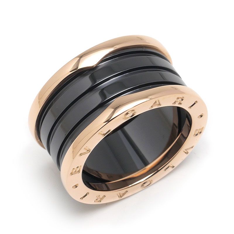 ブルガリ　ビーゼロワン　ブラックセラミック　リング　美品 ブルガリ BVLGARI ビーゼロワン 黒セラミック リング 23号(63)箱