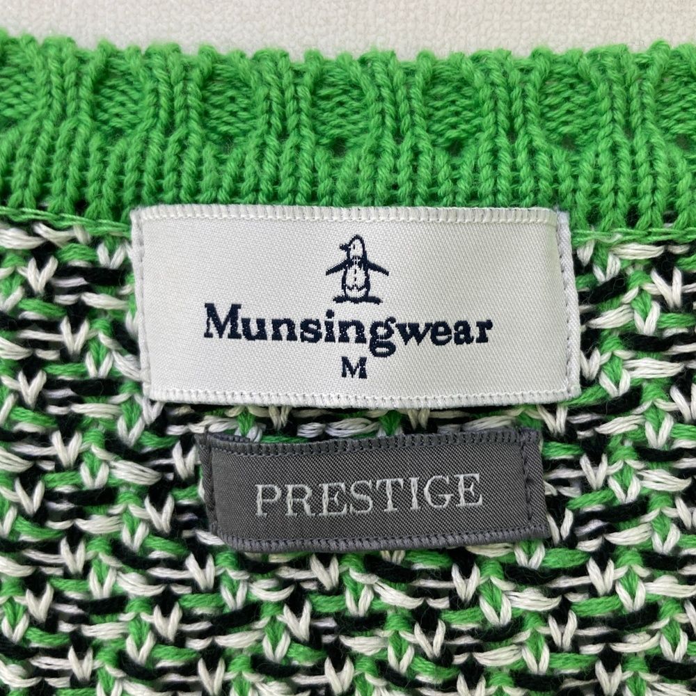 マンシングウェア 総柄ロゴジャカードセーター M マンシングウェア Munsingwear ロゴジャカードクルーネックセーター