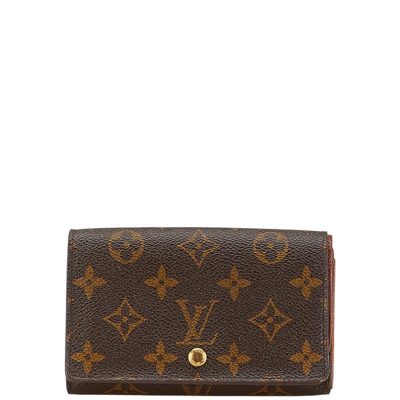 ルイ ヴィトン モノグラム ポルト モネ ビエ トレゾール M61730 ブラウン PVC レザー レディース LOUIS VUITTON 1-0199631