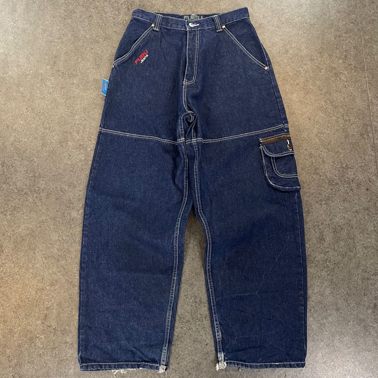 Y2K archive Hip-Hop FUBU JEANS BAGGY Denim Carpenter フブ バギーパンツ デニム ペインターパンツ  カーペンター 刺繍 W32 - メルカリ