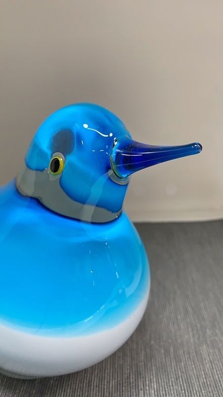 レトロ MultiGlass マルティグラス 青い鳥 全長35cm ガラス 置物 トリ