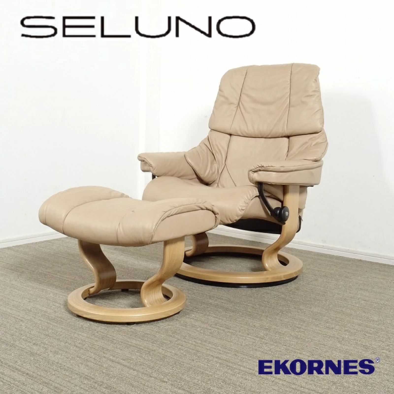 ◾︎SELUNO◾︎ 【展示美品】EKORNES(エコーネス) Stressless /ストレスレス レノ (M) リクライニングチェア / 本革 46万 c512