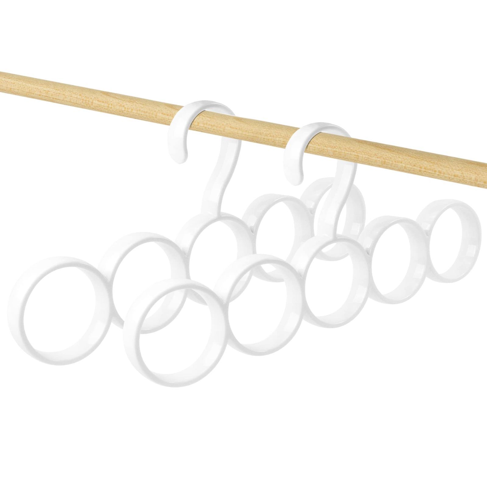 売切注意 円形 ホワイト 多機能 小物ハンガー ベルトハンガー クローゼット収納 ストールハンガー ネクタイハンガー リング マルチハンガー 2本セット スカーフハンガー Bakie Vivi