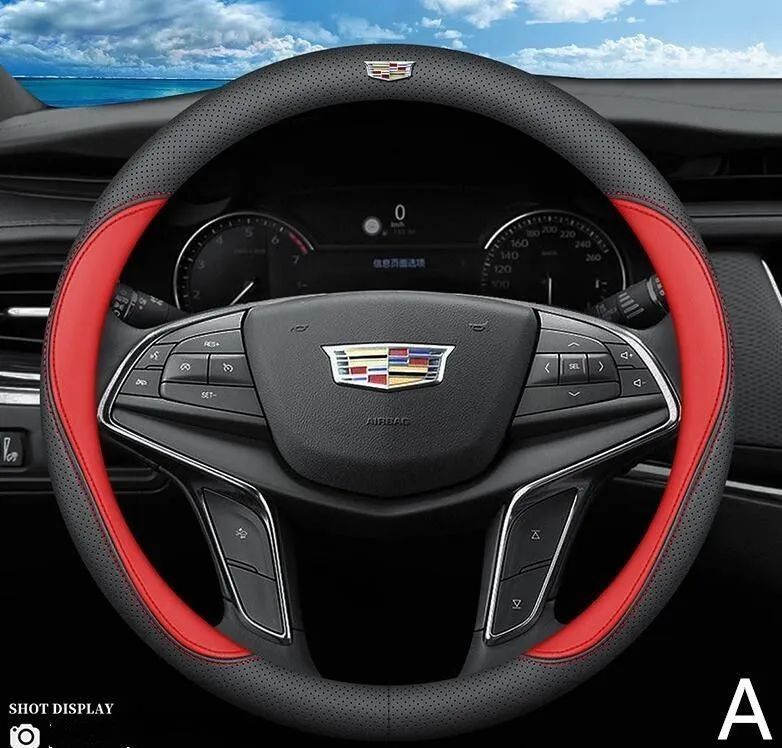 新品  キャデラック Cadillac  エンブレム O型 ハンドルカバー 炭素繊維 滑りにくい ステアリングカバー  A ~ Dは選択可能 CT4 CT6 XT4 XT5 XT6 ATS CTS ATS SRX DTS STS XLR684