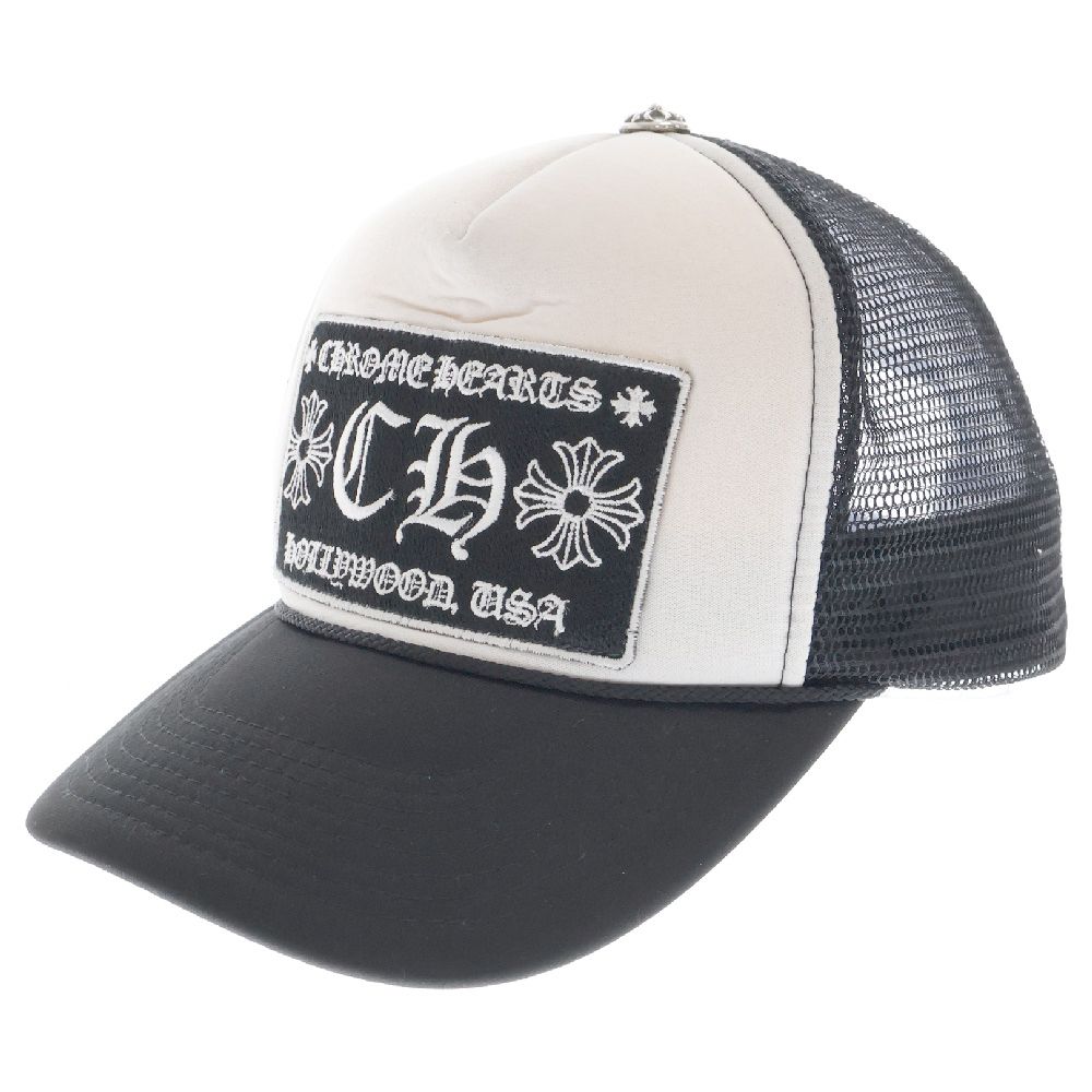 CHROME HEARTS (クロムハーツ) TRUCKER CAP CHパッチメッシュトラッカーキャップ 帽子 ブラック/ホワイト - メルカリ