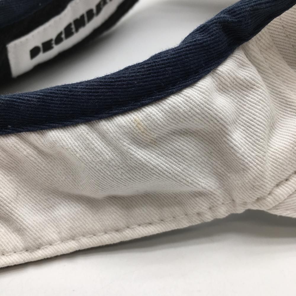 ディセンバーメイ サンバイザー 白×ネイビー 立体ロゴ ゴルフウェア