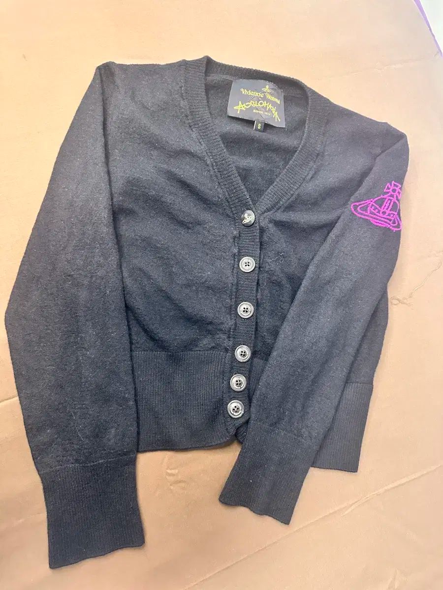 Vivienne Westwood ヴィヴィアン ウエストウッド 正規品 黒 ロゴ クロップドカーディガン