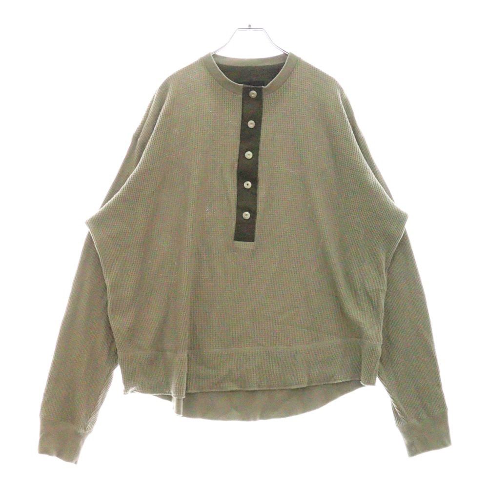 OMARAFRIDI ヘンリーネック 長袖 ワッフルニット Tシャツ 46 Omar Afridi (オマールアフリディ) 25SS OA-SS25-JER-101-02 WAFFLE