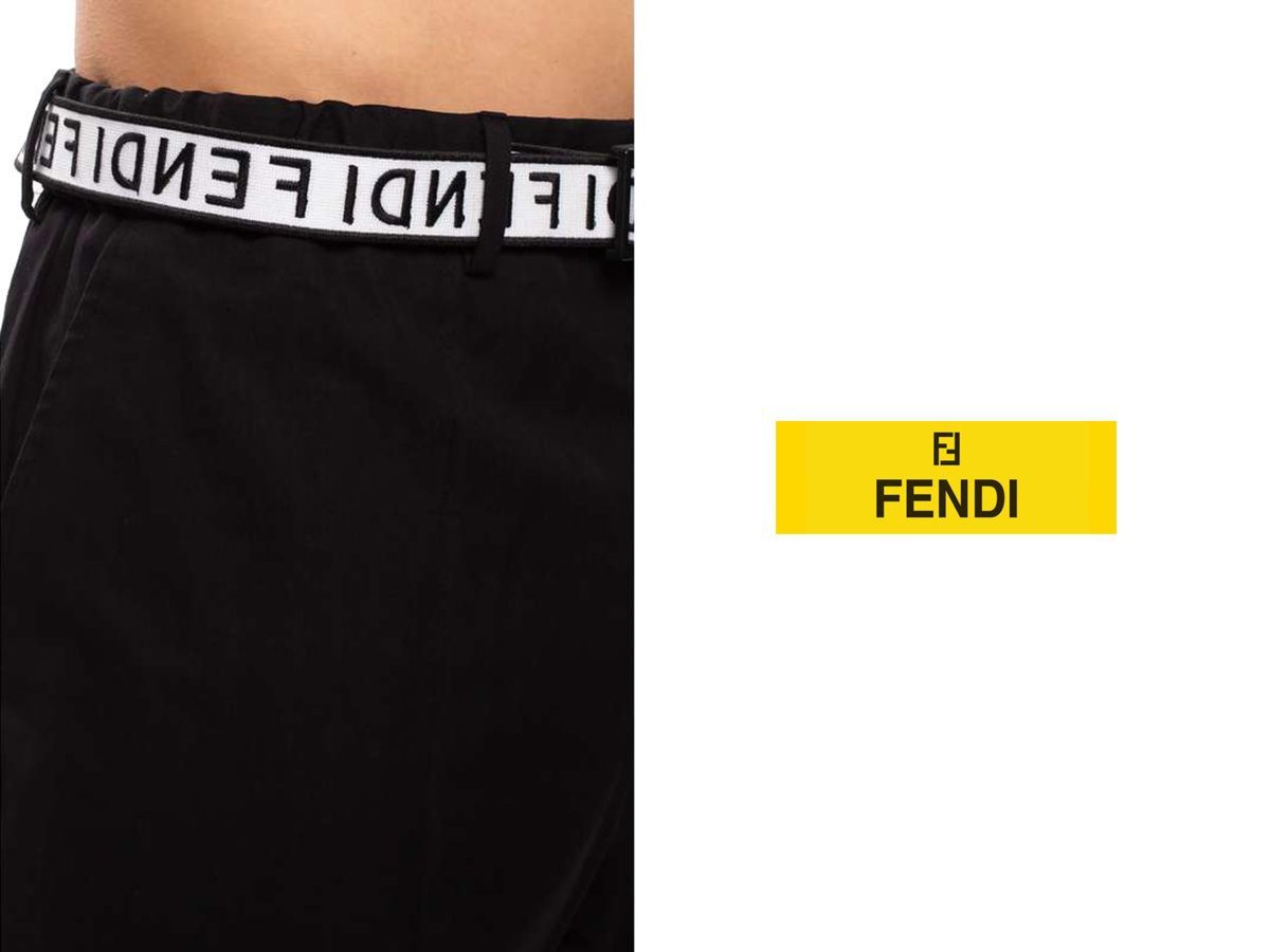 FENDI フェンディ ツイルパンツ リボン ベルト FFロゴ FB0584 ACBW