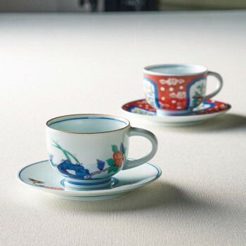 有田焼 福丈窯 染錦珈琲碗皿鉢揃 手描 009 528 M 5660 041