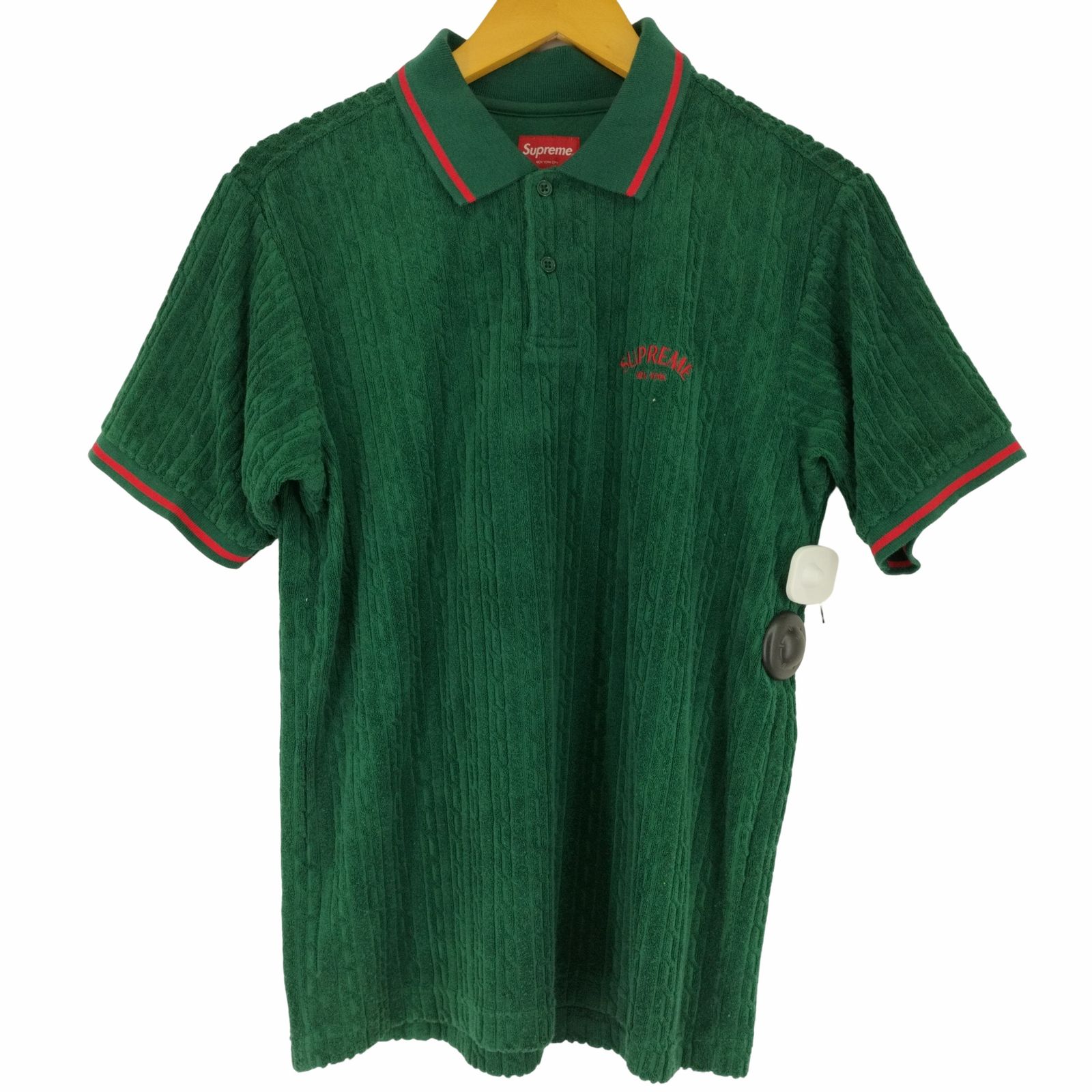 Supreme Cable Knit Terry Polo 緑Sサイズ-