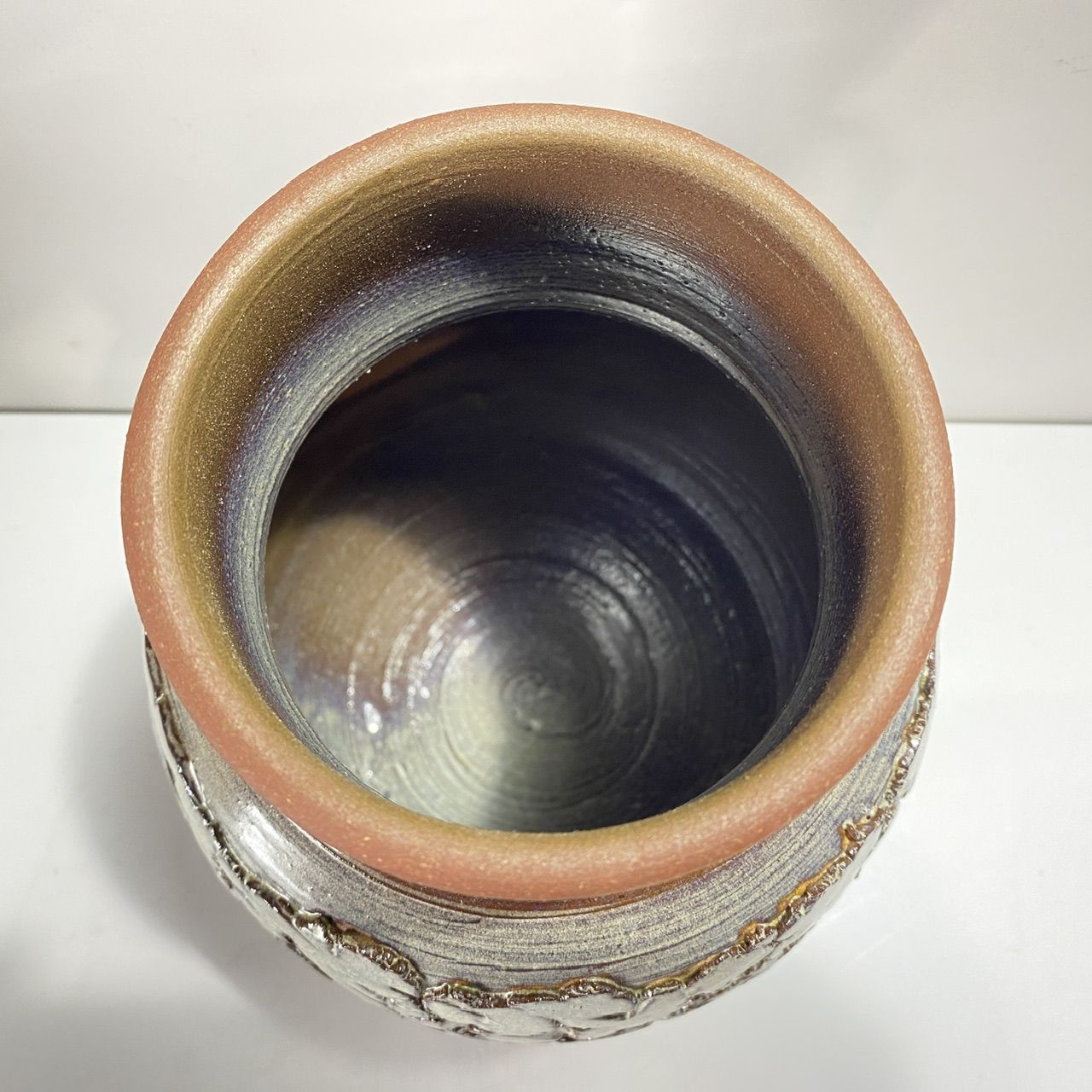 花瓶　陶器　瀬戸　広末窯　作品　美品　フラワーベース　壺　置き物　匿名配送 メルカリ