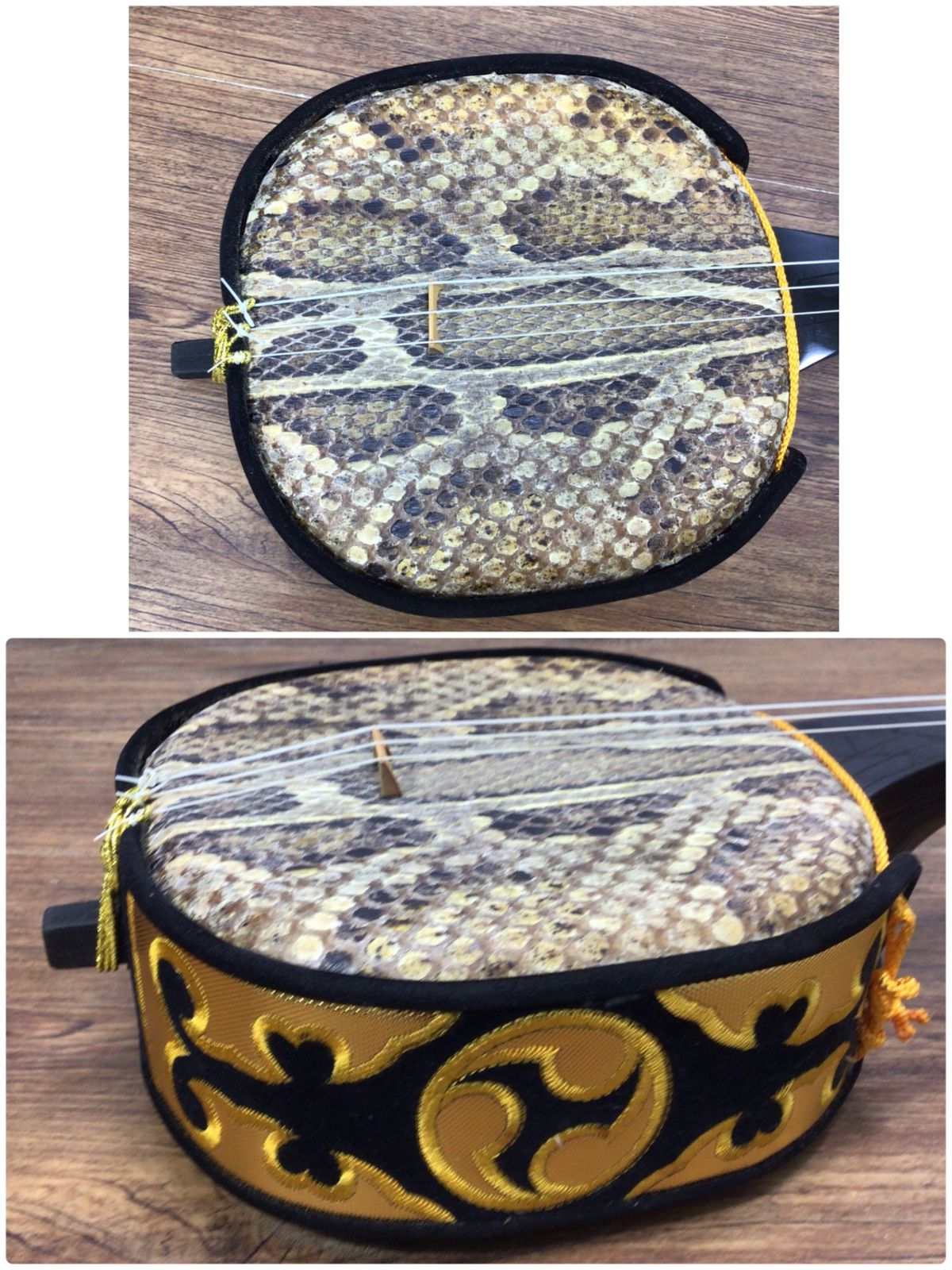 沖縄　三線　和楽器　本蛇皮　ケース付き ✨付属品付✨】沖縄三線 本蛇皮 和楽器 ケース付き 初心者〜