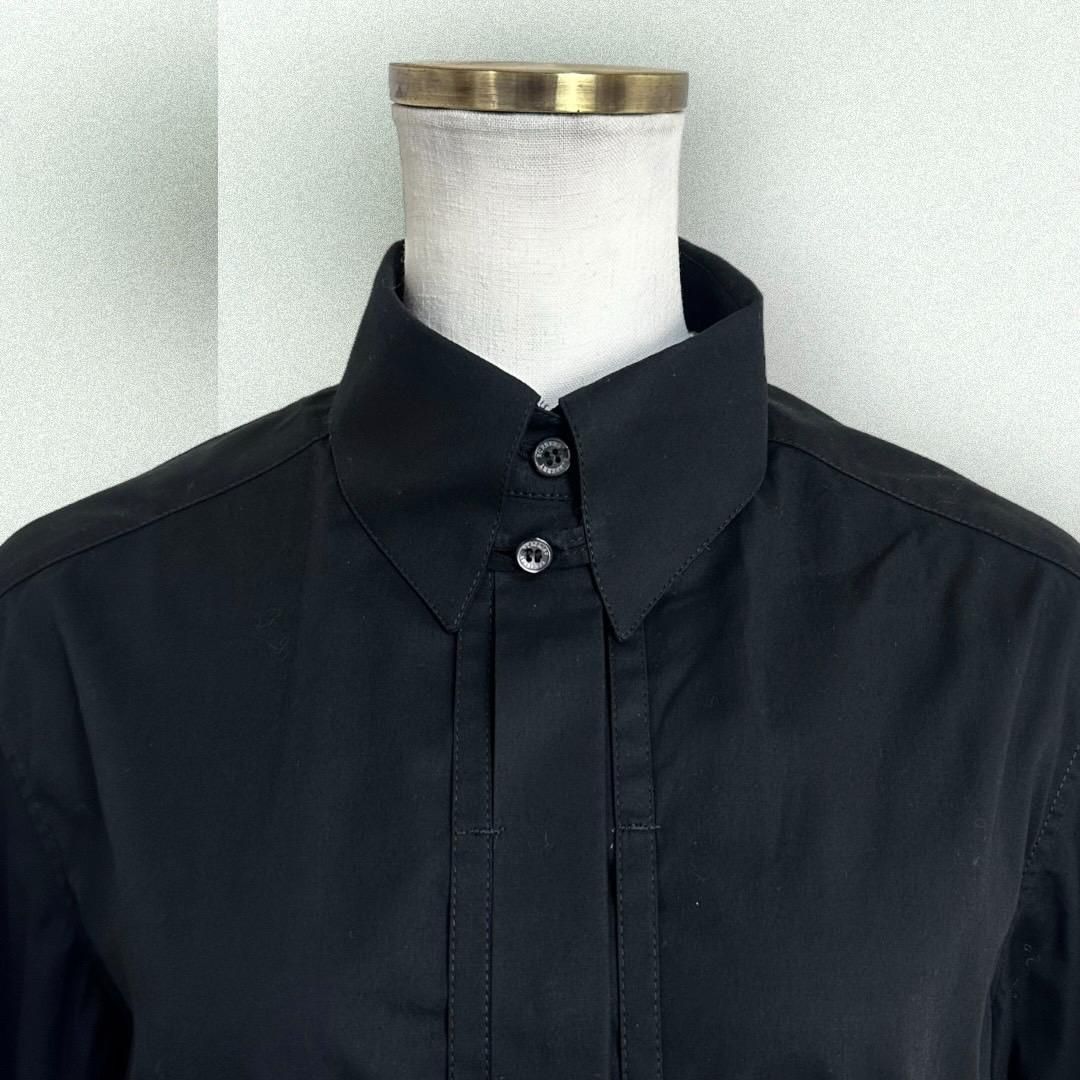 イタリア製 BURBERRY ドレスシャツ 長袖 襟付き S ブラック