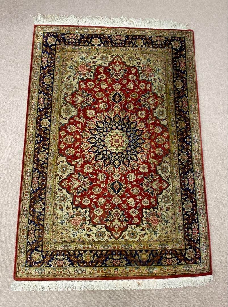 クム産 シルク ペルシャ絨毯 81万ノット トニコ は 東さ5-0606 本2F