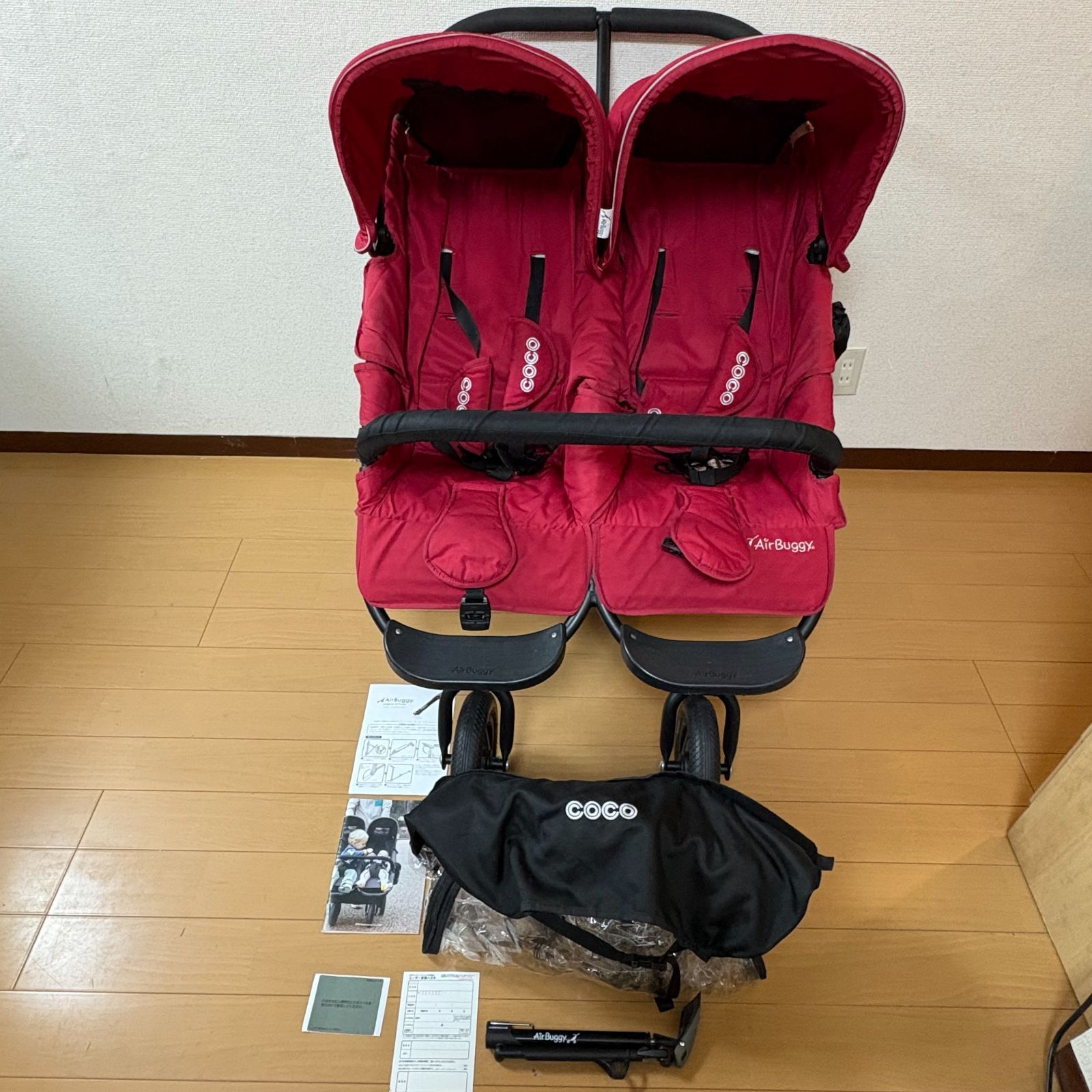 AirBuggy ベビーカー レッド エアバギー ココ ダブル ベビーカー 2人 