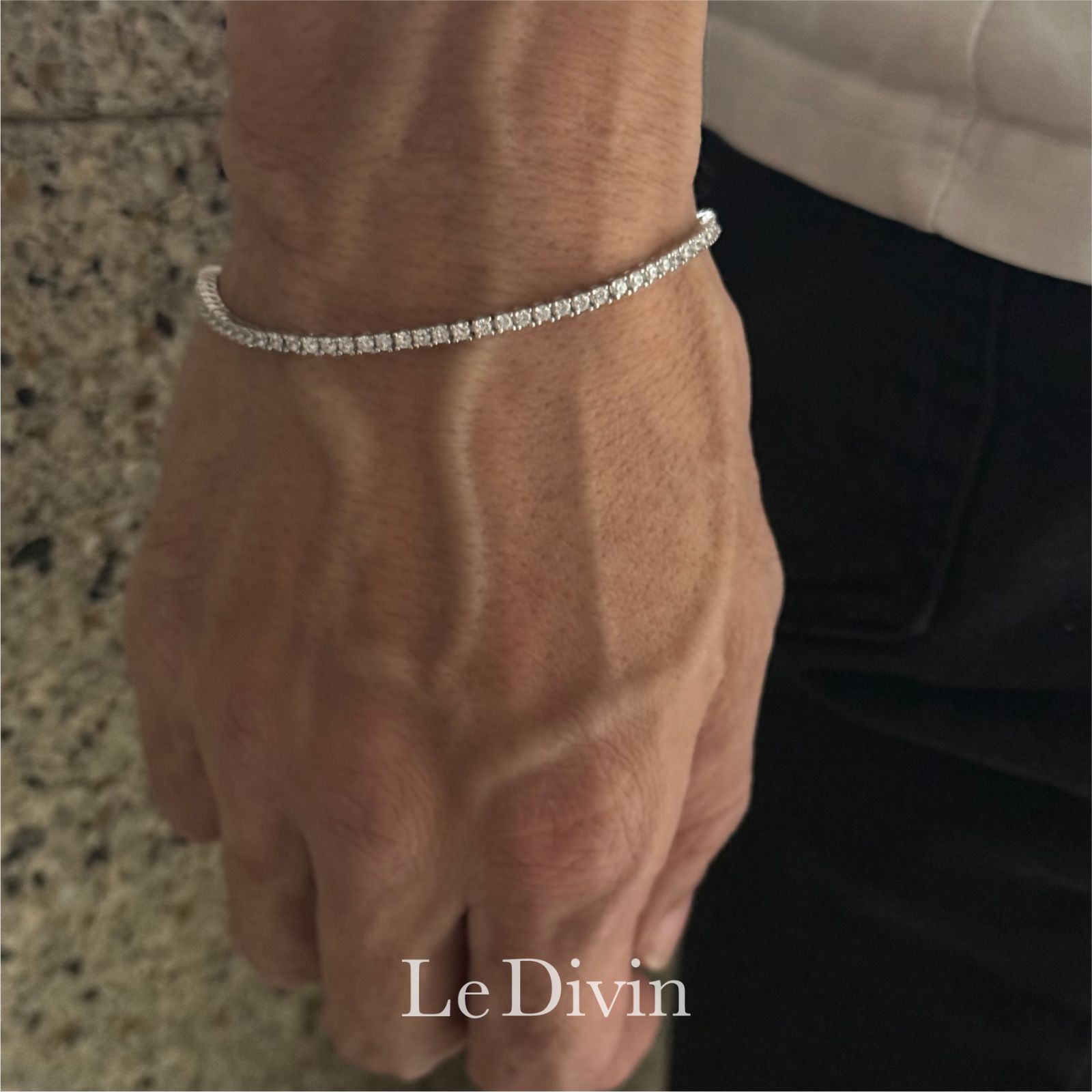 2mm 18cm モアサナイト テニスブレスレット Silver925プラチナ加工