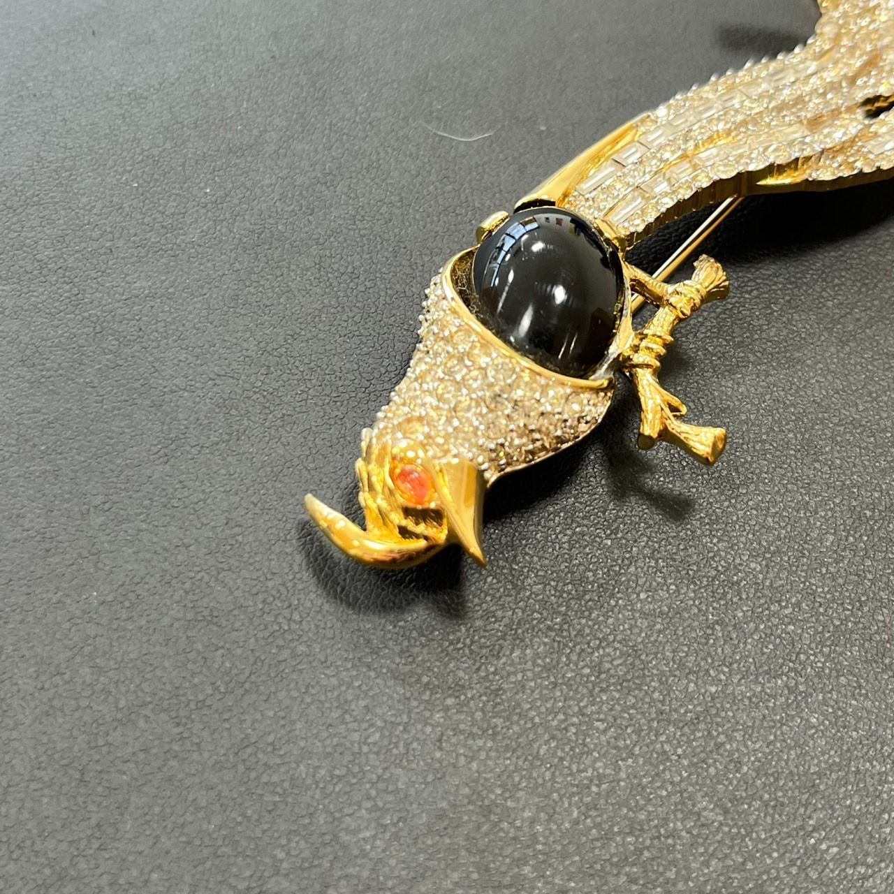 EL6】 DORLAN ヴィンテージ ブローチ 鳥 バード ラインストーン