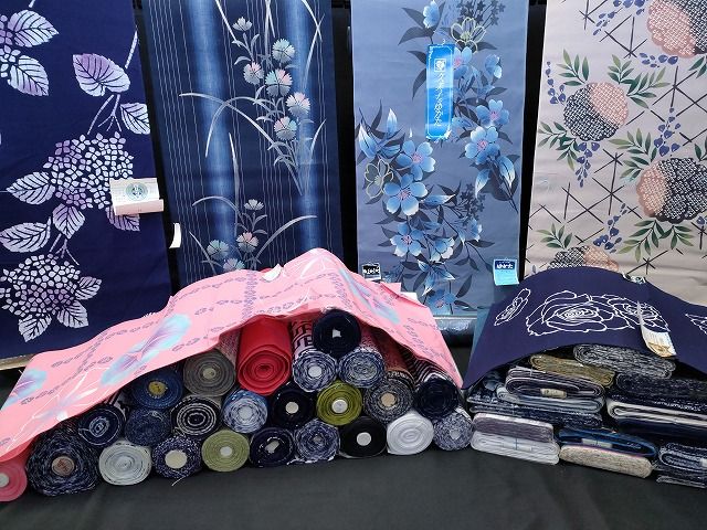 平和屋本店□浴衣反物 まとめて 45点 花柄 竜田川文様 源氏物語 