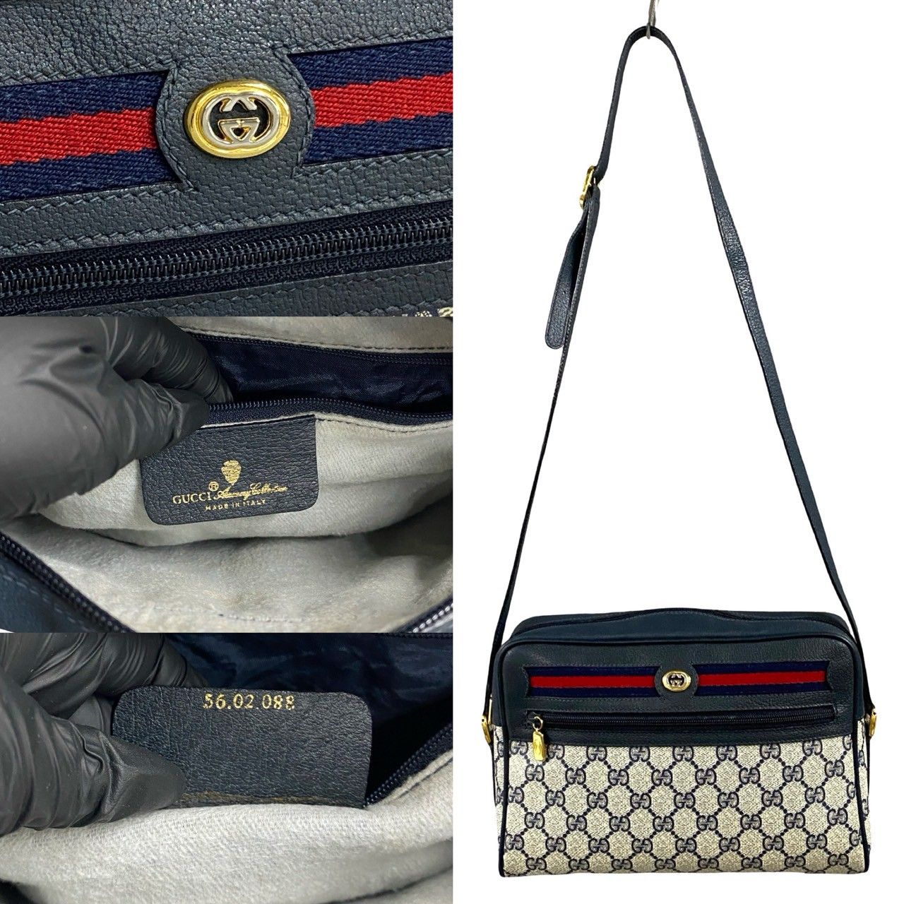 極 美品 GUCCI グッチ オールドグッチ シェリーライン GG ロゴ