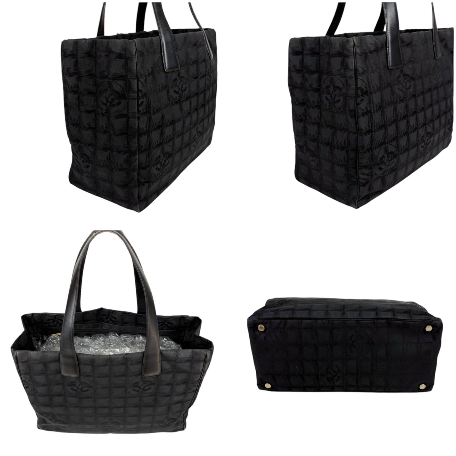 シャネル CHANEL ニュートラベルライン トートバッグ ブラック